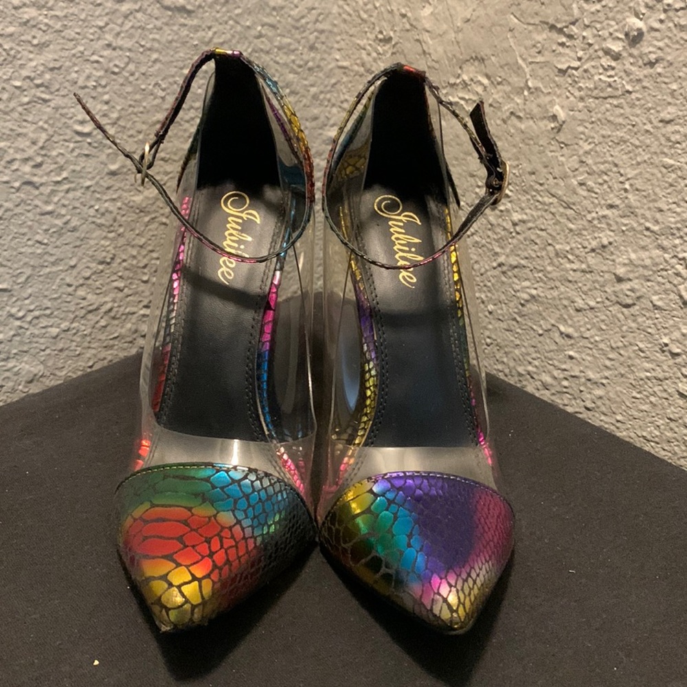Colorful Jubilee 4” strap heels